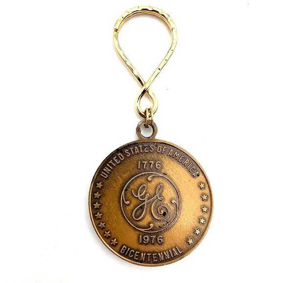 Spirit Of 76 Bicentennial Brass Keychain 1776-1976 GE General Electric Branded - Picture 4 of 8